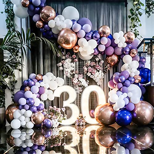 Image of PartyWoo Metallic Purple Balloons 50 pcs 5 Inch Small Mini Chrome Purple Latex Balloons for Mardi Gras Graduation Wedding Baby Shower Anniversary Birthday Party Decorations Purple-G105