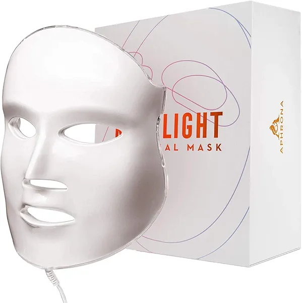 Aphrona® | FDA cleared Moonlight LED Facial Mask Skin Care Mask, LED Light Therapy Red Blue light for Acne Removal Wrinkle Reduction