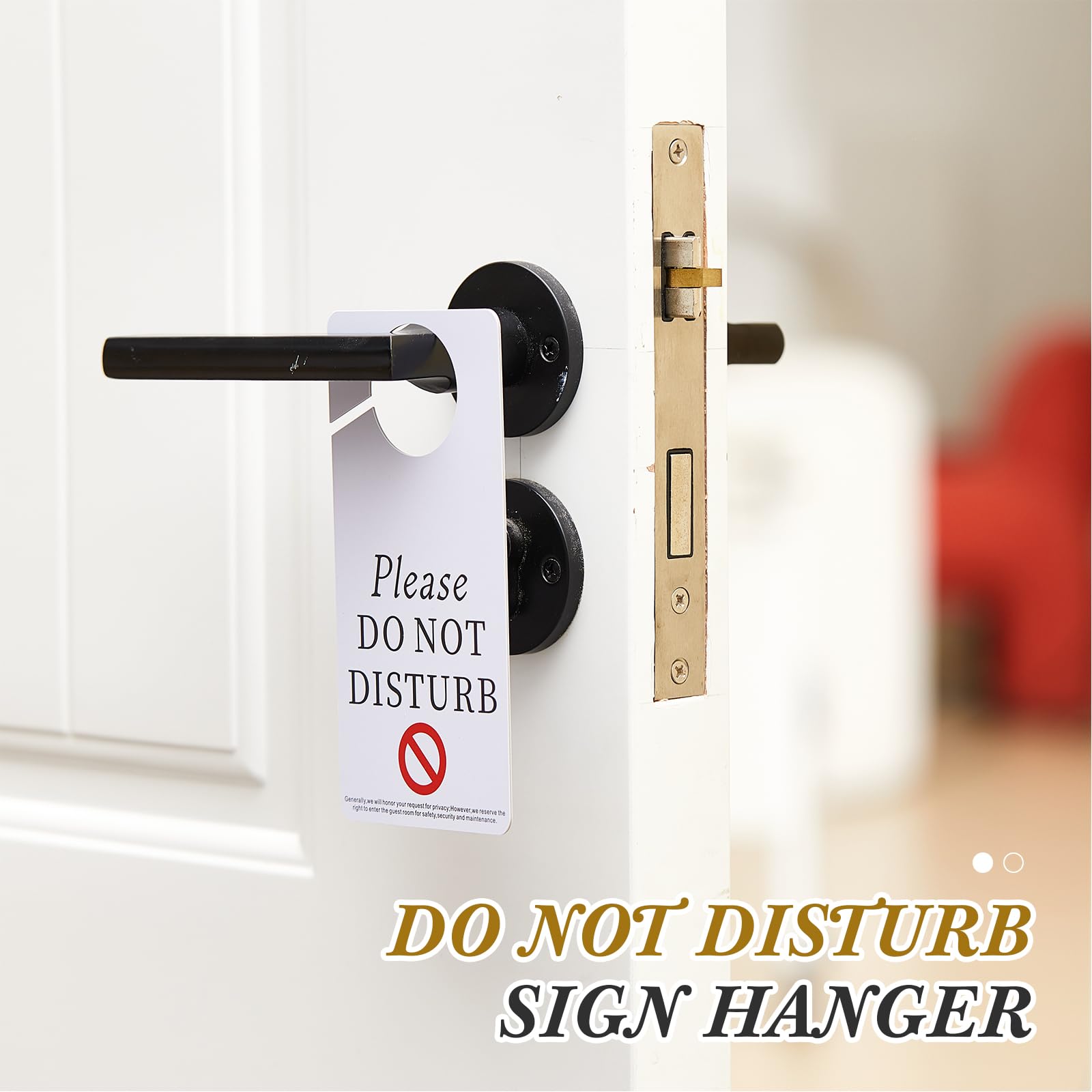 Teenyyou 100 letreros para colgar en la puerta con texto en inglés "Do Not Disturb" de 7,6 x 15,2 cm, con texto en inglés "Please Do Not Disturb" en ambos lados, materiales gruesos de PVC, diseño