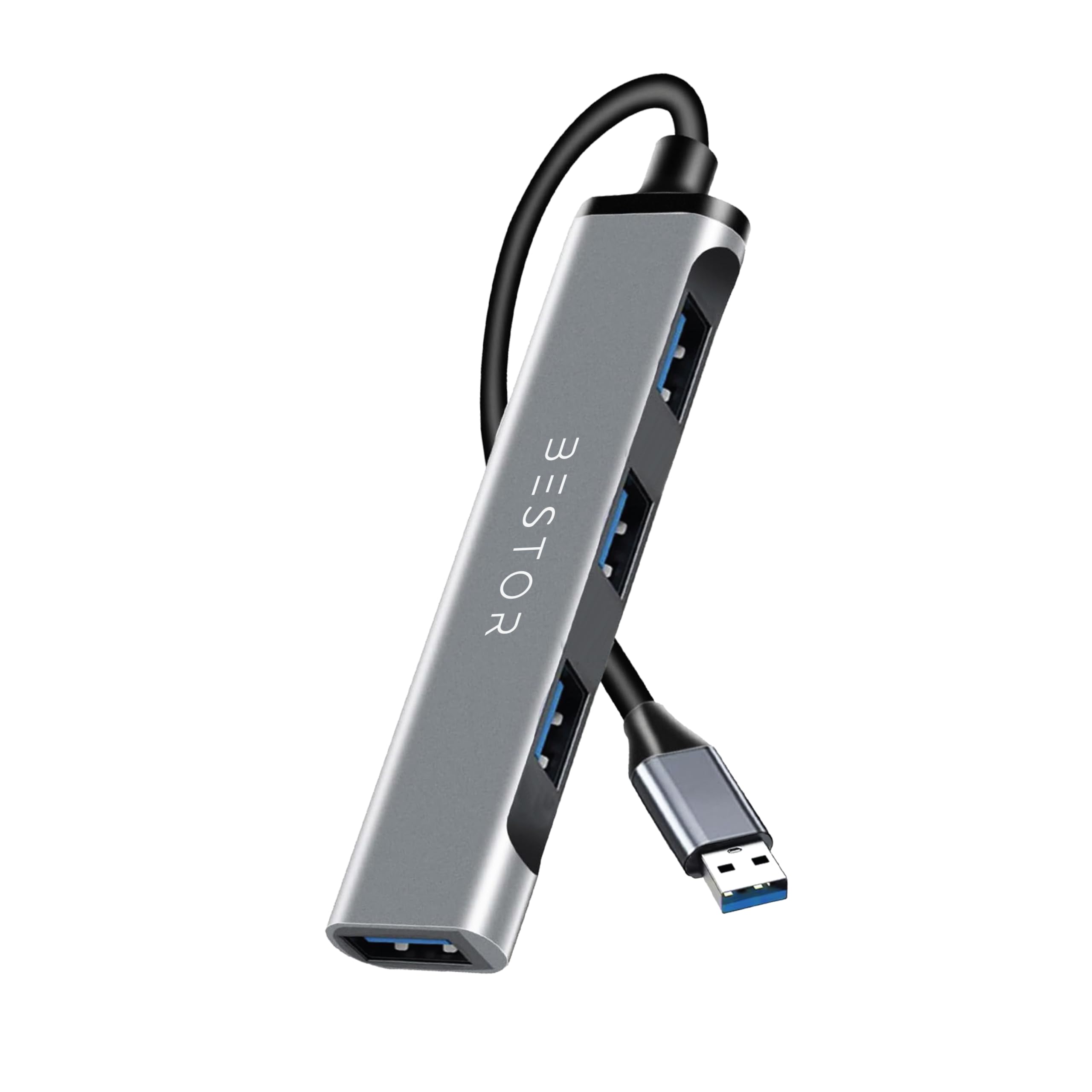 BESTOR® 4-in-1 USB Hub, Portable USB Splitter with 4 Ports, Mini Docking Station with 5Gbps Fast Data Transfer, Multi USB Hub for Laptop, MacBook, iMac, Surface Pro