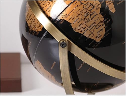Miniatura 4 de BOLOKA Globo de la tierra para decoración de escritorio globo mundial educativo geográfico globo mundial con océanos negros y soporte de metal globo