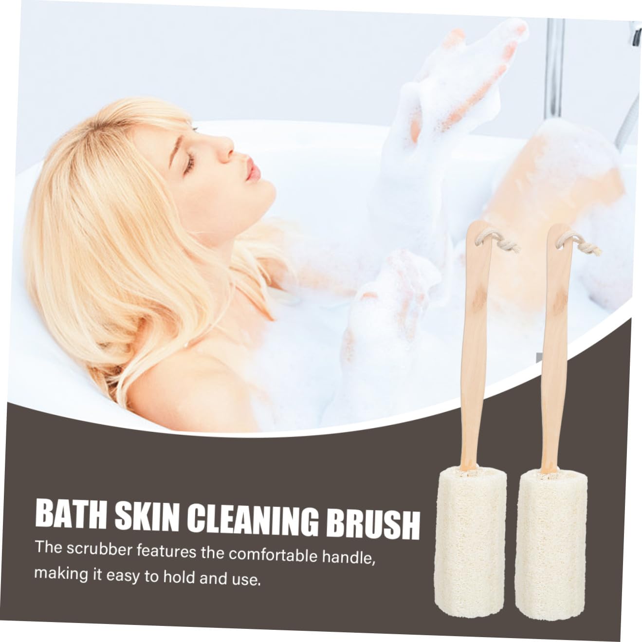Angoily 6piezas Esponja Exfoliante De Ducha Mango De Madera De Cepillo De Baño Para Limpieza Corporal Casa Cepillo De Piel De Loofah Natural Para Exfoliación y Cuidado Piel