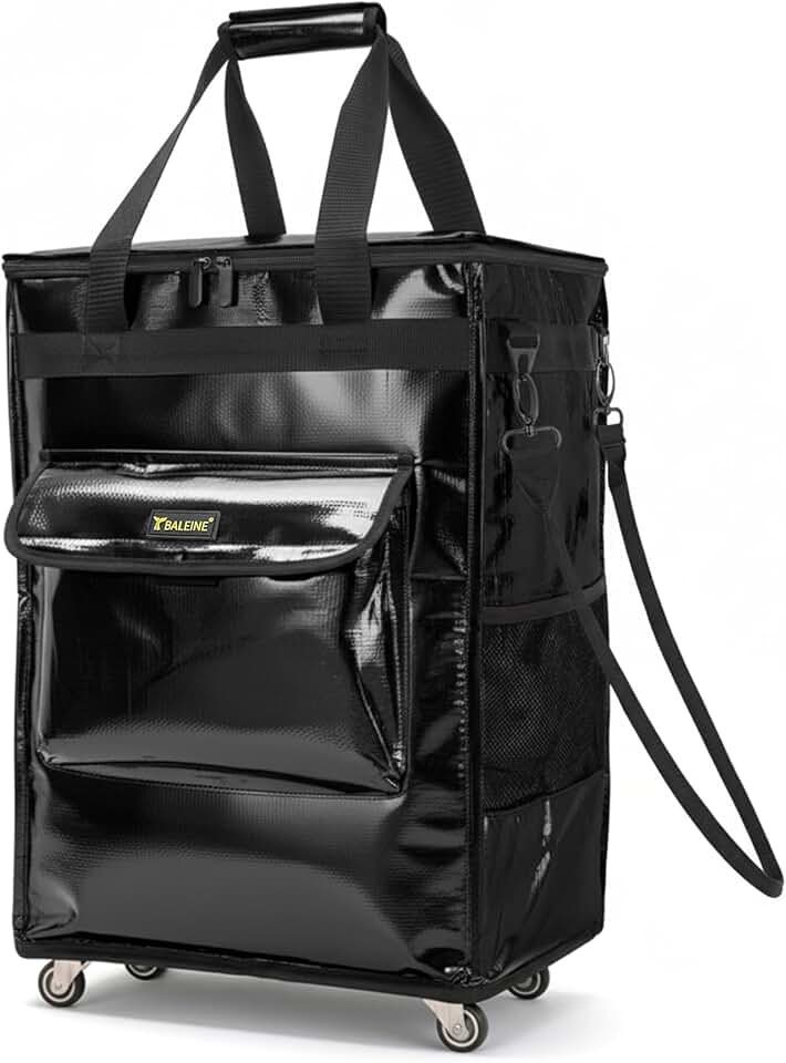 BALEINE Reusable Grocery Bags on Wheels, Rolling Tote Bag, Shopping Trolley, Large Backpack Shopping Carts for Groceries