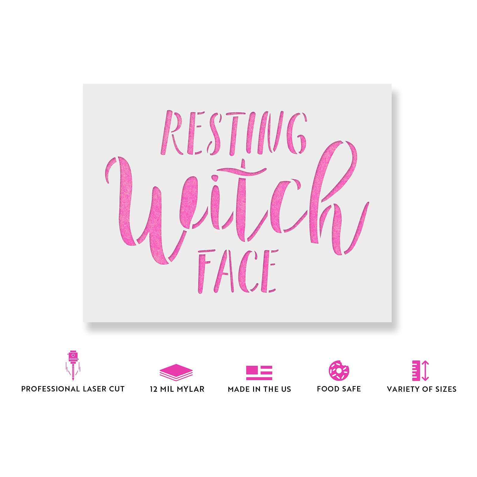 Halloween Resting Witch Face Stencil - Unleash Creepy Creativity with Halloween Stencils, Face Stencil, Pagan Stencil