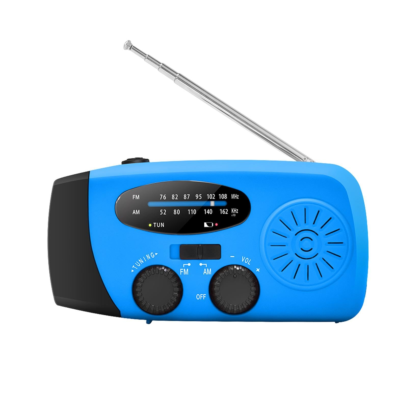 Radio meteorologica di emergenza solare a manovella AM/FM con batteria 2000 mAh e torcia LED