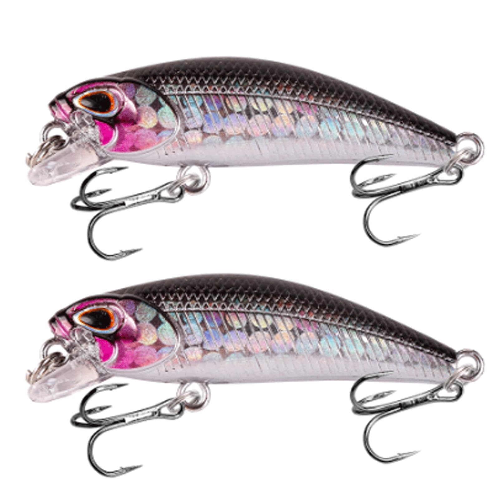 IvyLoutish Fishing Lure Bait 2 Pcs Wobblers 4.5cm 3.5g Sinking Artificial Plastic Hard Bait Mini Minnow Fishing Bait Crankbait Jerkbait Tackle Fishing Tackle