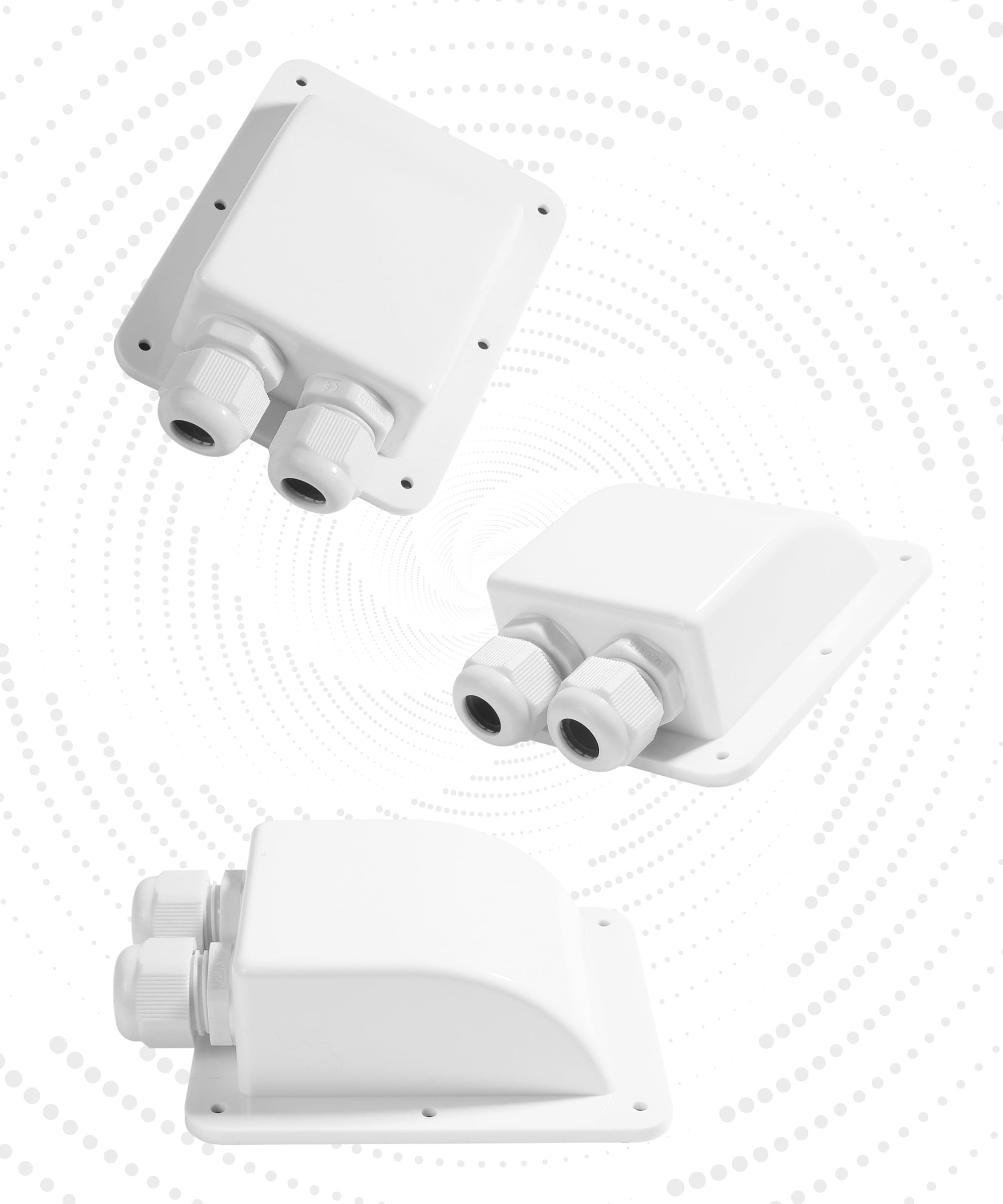 Flaconi Caja de Acceso a Cables Solares para Vehículos Recreativos,Prensaestopas Doble Entrada de Cables,Pasacables de Techo Pasacables de Entrada de Cable Doble,para Autocaravanas,Caravanas (Blanco)