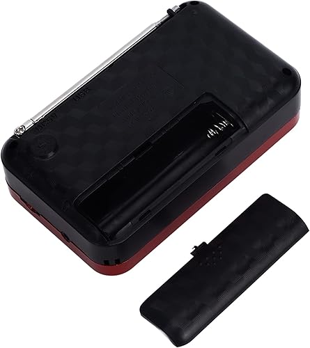 Miniatura 5 de Zerodis Radio FM portátil con batería compacta de radio recargable, enchufe de pared o D, mango de piel sintética con conector para auriculares