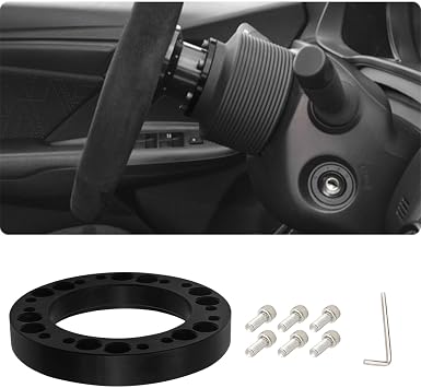 Steering Wheel Hub Adapter, Wheel Hub Spacers, Aluminium Alloy 12mm Steering Wheel Hub PCD Adapter Spacer, Car Accessories Wheel Adapters Spacers for Momo Nardi OMP Sparco and Most Cars