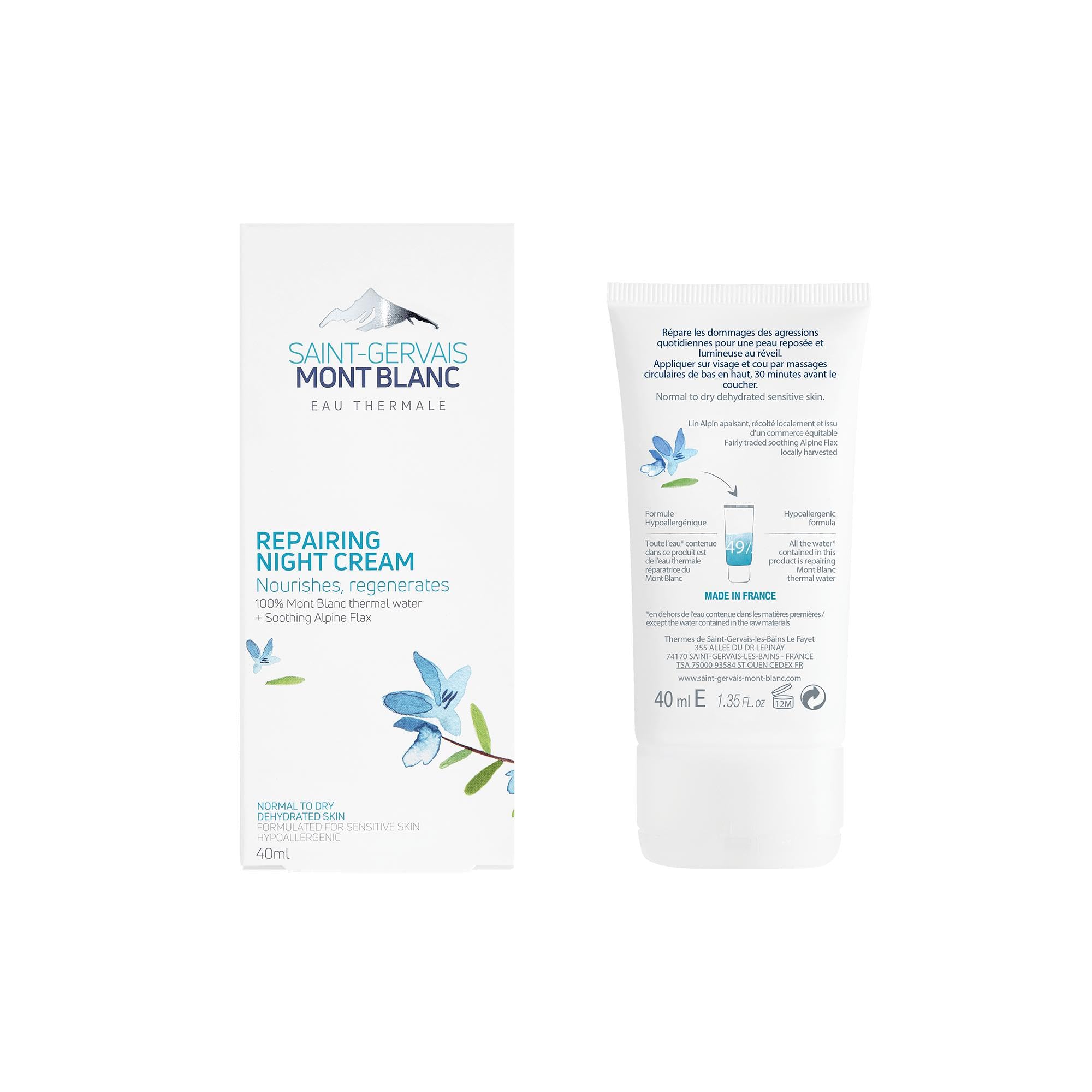 Saint-Gervais Mont Blanc - 24H Moisturising Face Care for Normal to Dry Skin - 40ml, White, 40 ml (Pack of 1) - Image 2