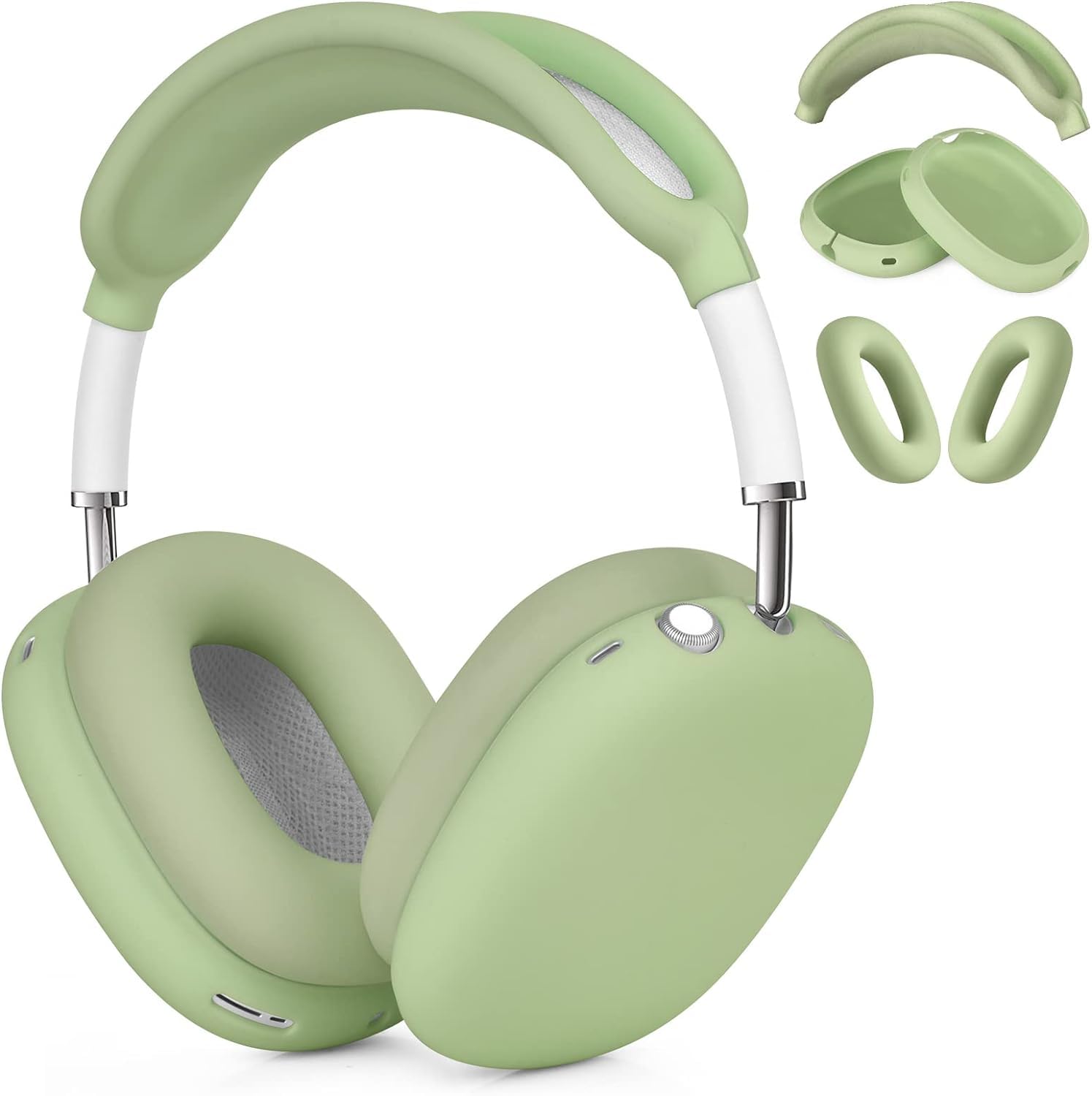 Youtec Silicone Case Cover for AirPods Max, Anti-Scratch Ear Pad & Headband Cover, Accessories Protector (Matcha Green)