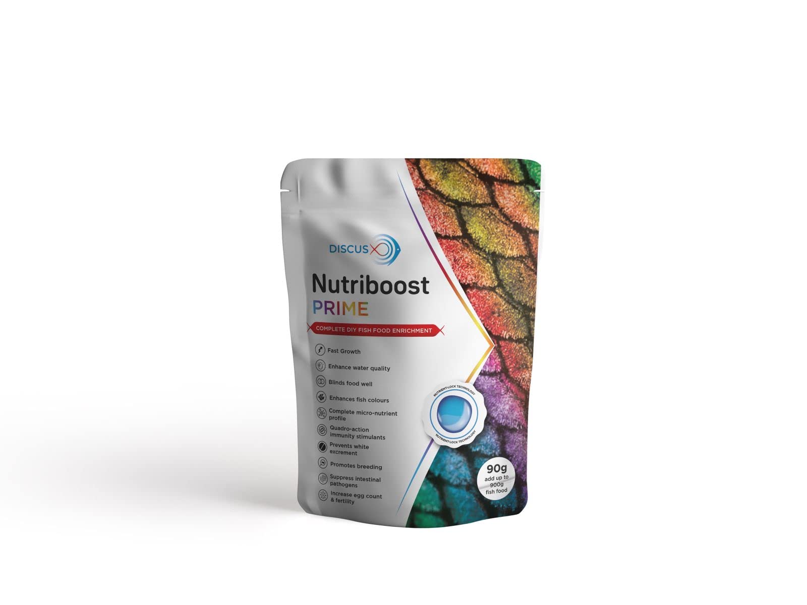Nutriboost Prime | for Growth, Colour Development, Immunity Enhancement | 90g | Enough for 900g of Food | Aquaculture
