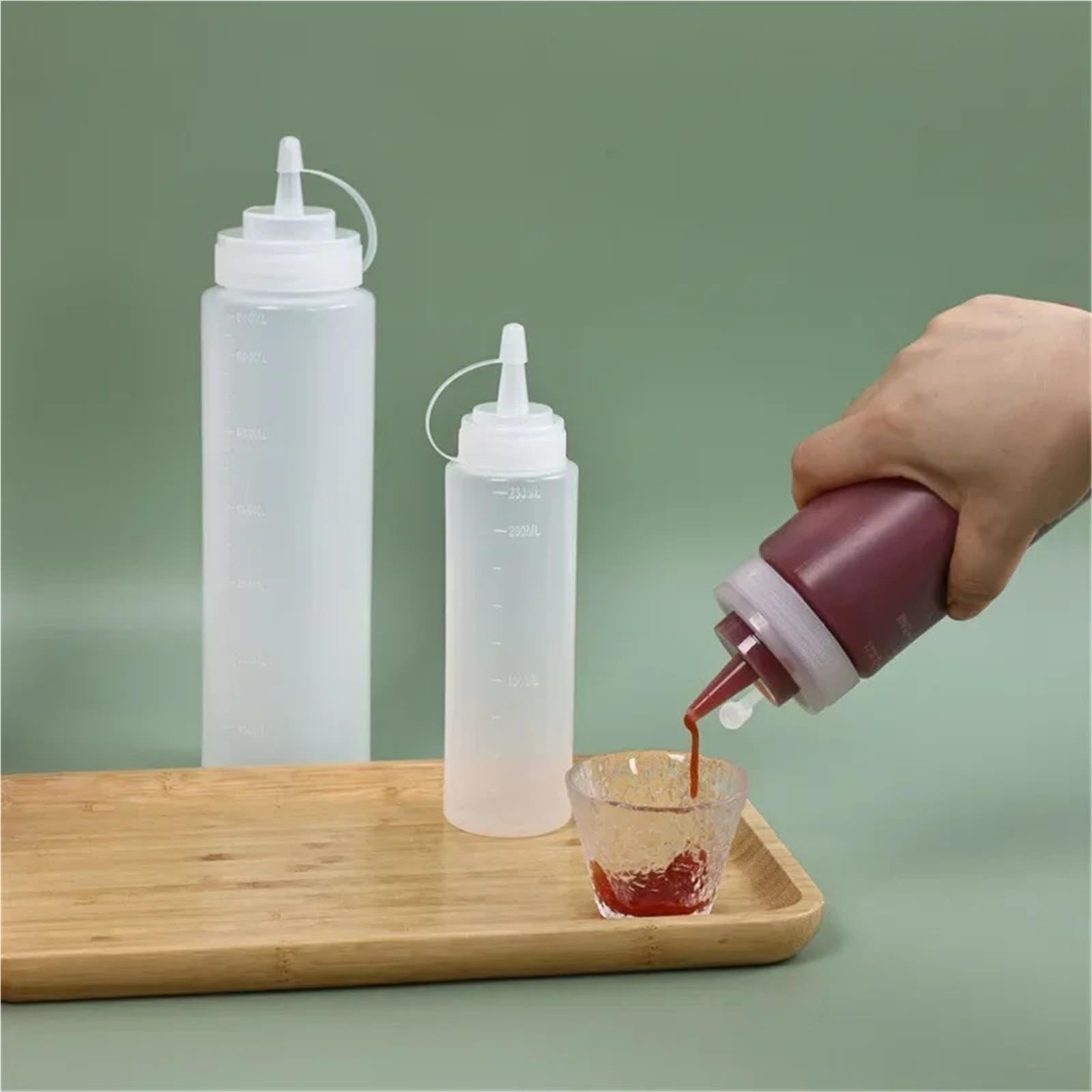 10PCS Condimento Bottiglie da spremere Bottiglia di salsa insalata Olio d'oliva Ketchup Senape Dispenser Accessori cucina Gadget per Condimenti(800ml)