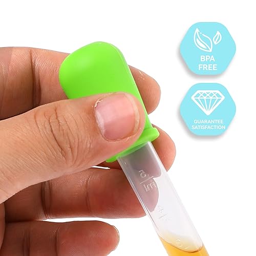 Miniatura 5 de 20 cuentagotas de silicona para líquidos, goteros de plástico de 0.2 fl oz con un cepillo limpio de transferencia cuentagotas con punta de bombilla