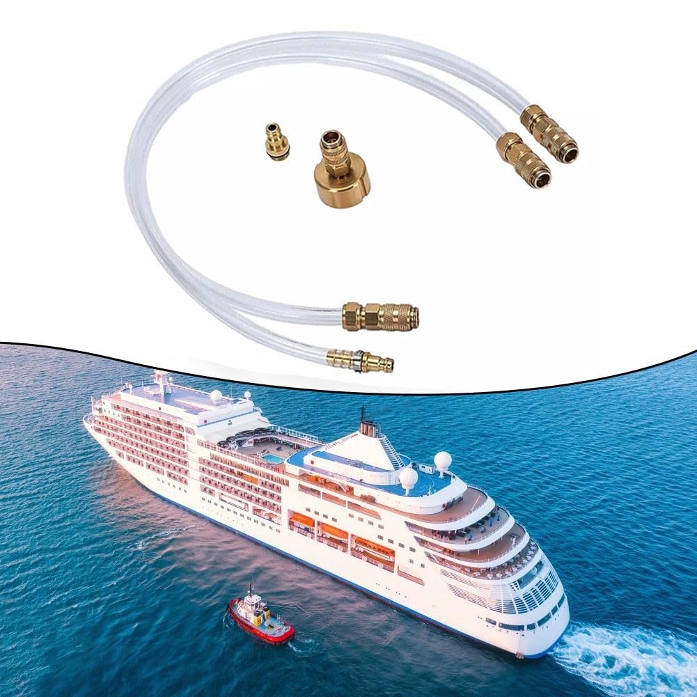 Kit de purga de dirección hidráulica para barcos, accesorios de latón, juego de relleno de conexión rápida compatible con la mayoría de fueraborda, interior/fueraborda e interior Ma