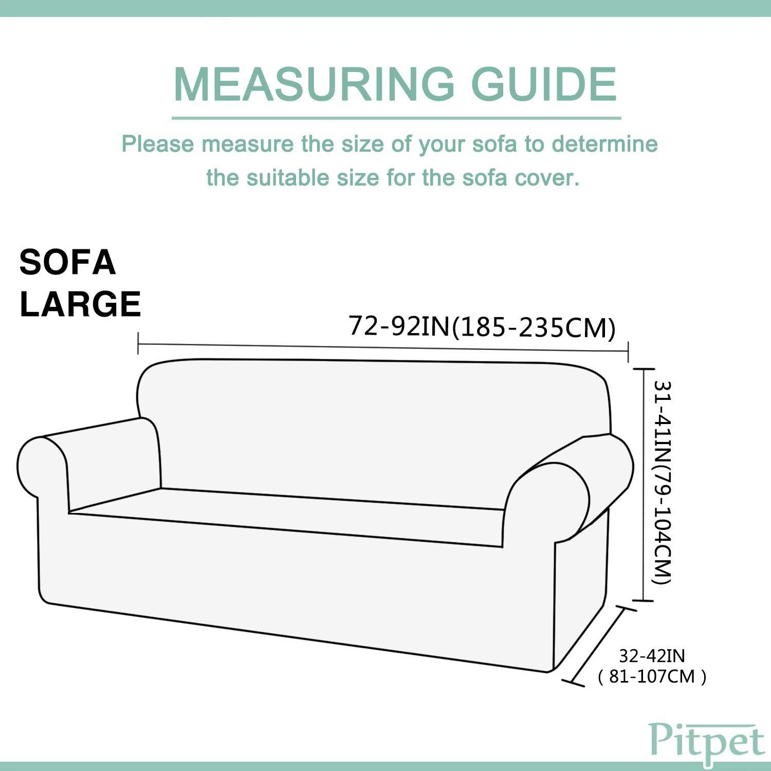 Pitpet Thickened Sofa Cover High Stretch Couch Covers 3 Cushion Couch Anti-Slip Sofa Slipcover for Dogs Pets Friendly Furniture Protector with Unique Pattern (Large, Light Grey) : Home & Kitchen