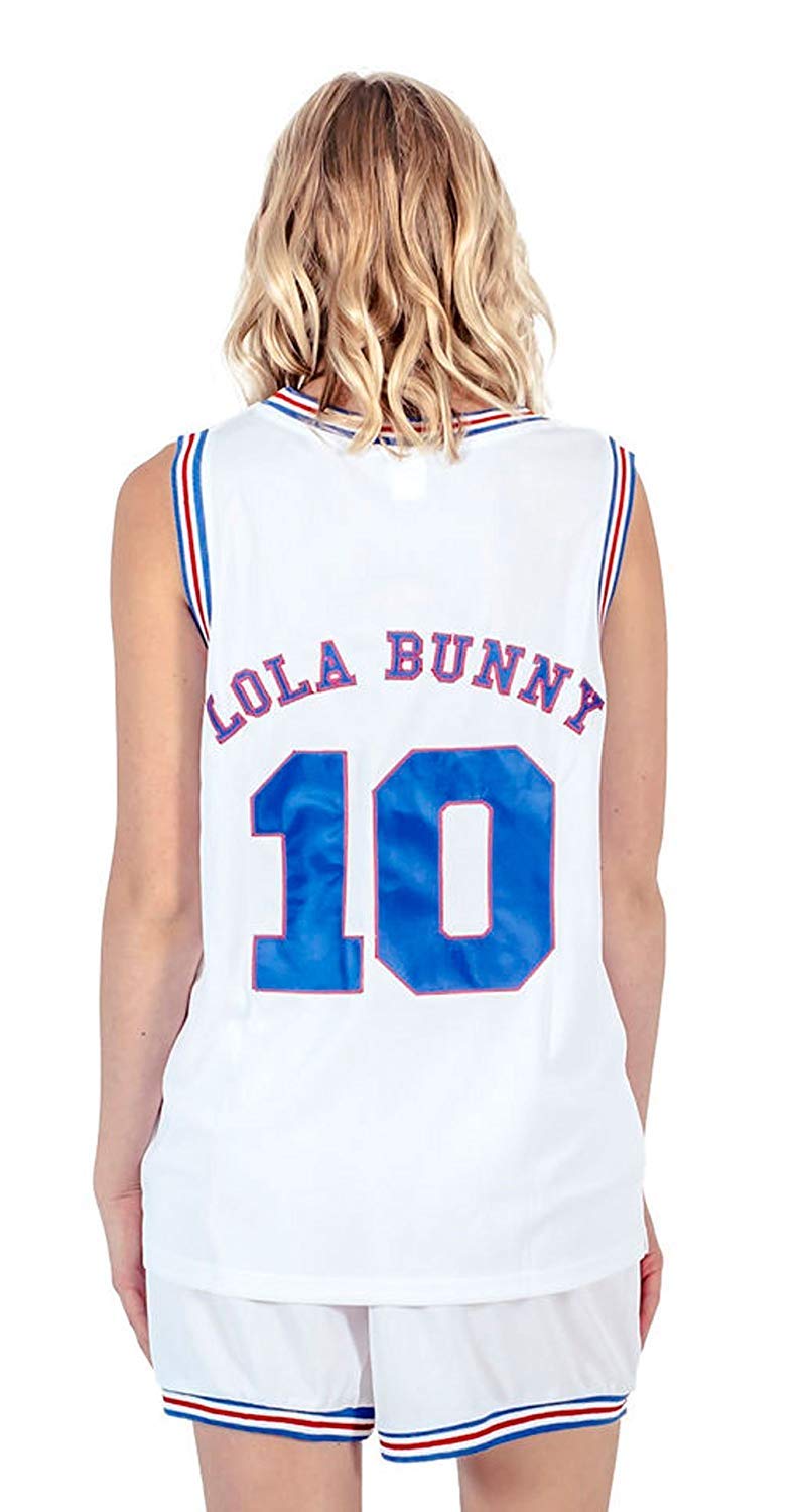 Freeze Space Jam Tune Squad Logo Lola Bunny #10 White Basketball Jersey