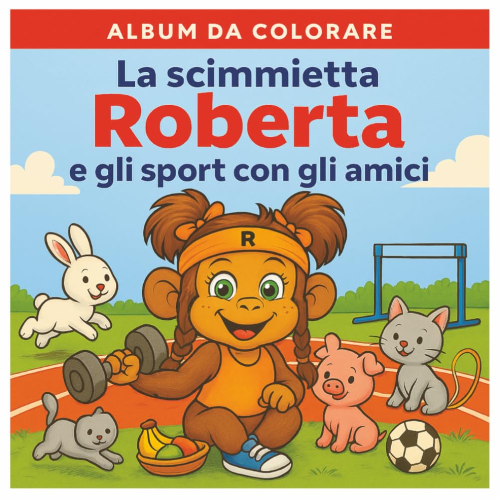 La Scimmietta Roberta e gli sport con gli amici: Album da colorare con 50 sport divertenti per bambini 3-7 anni (Scimmietta Roberta: Libri da Colorare)