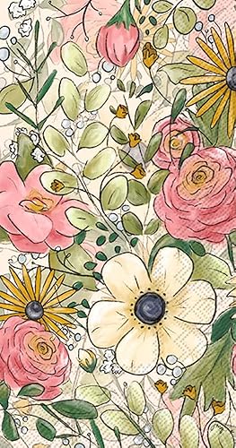 Boston International IHR - Servilletas de papel de 3 capas, 16 unidades, tamaño de invitado, florecer