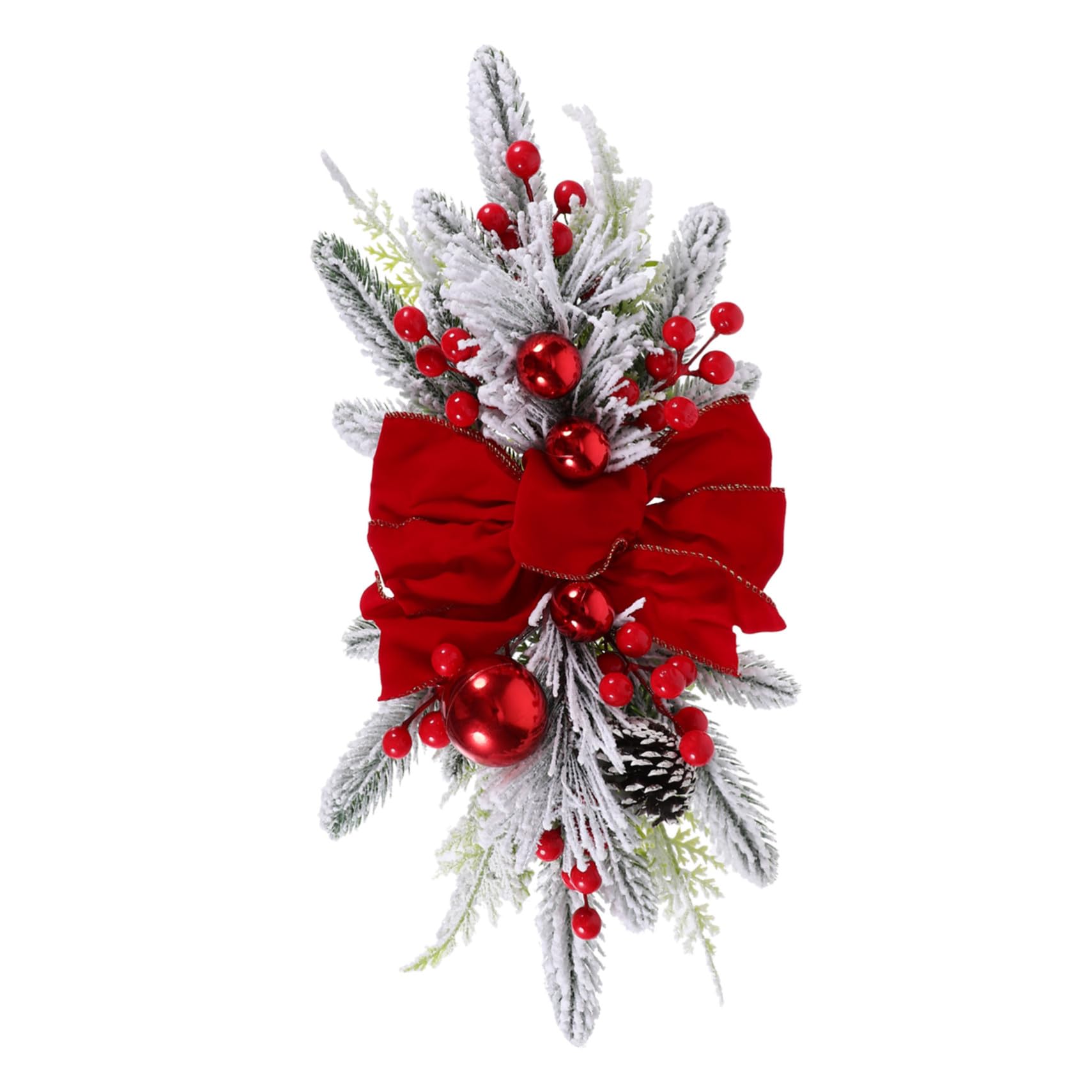 Couronne de Noël rouge lumineuse 45x20 cm pour une décoration de porte élégante