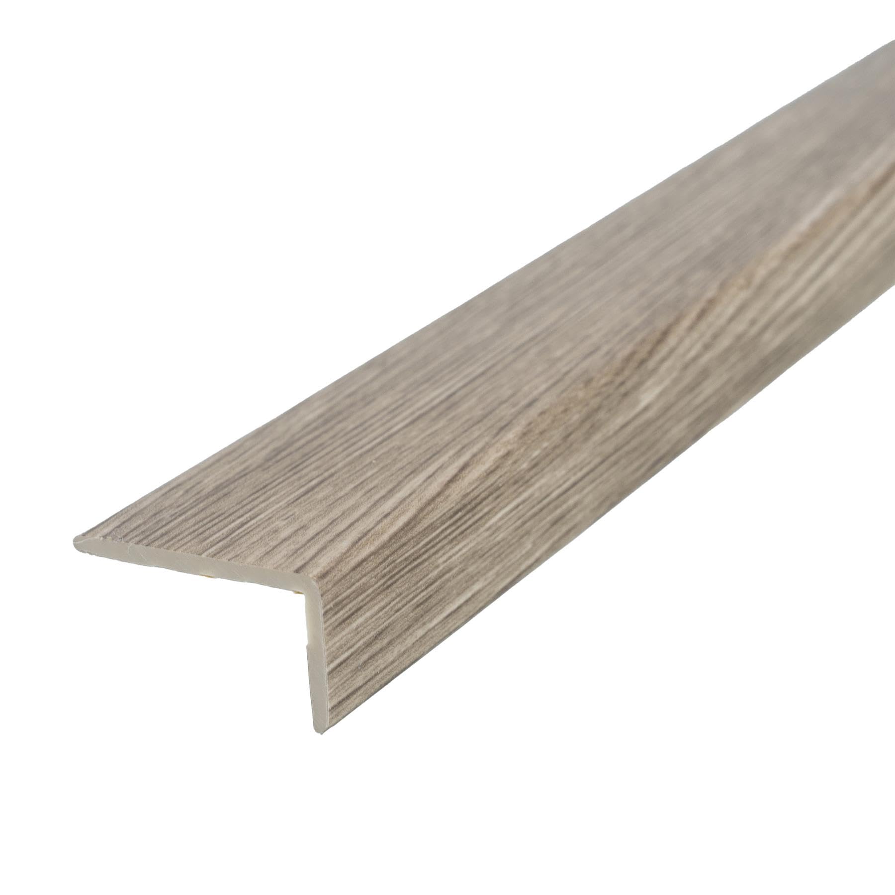 IANPAV UPVC Wood Effect Stair Edge Nosing Trim PVC Self-Adhesive 1000mm x 35mm x 20mm E33, Antic Oak