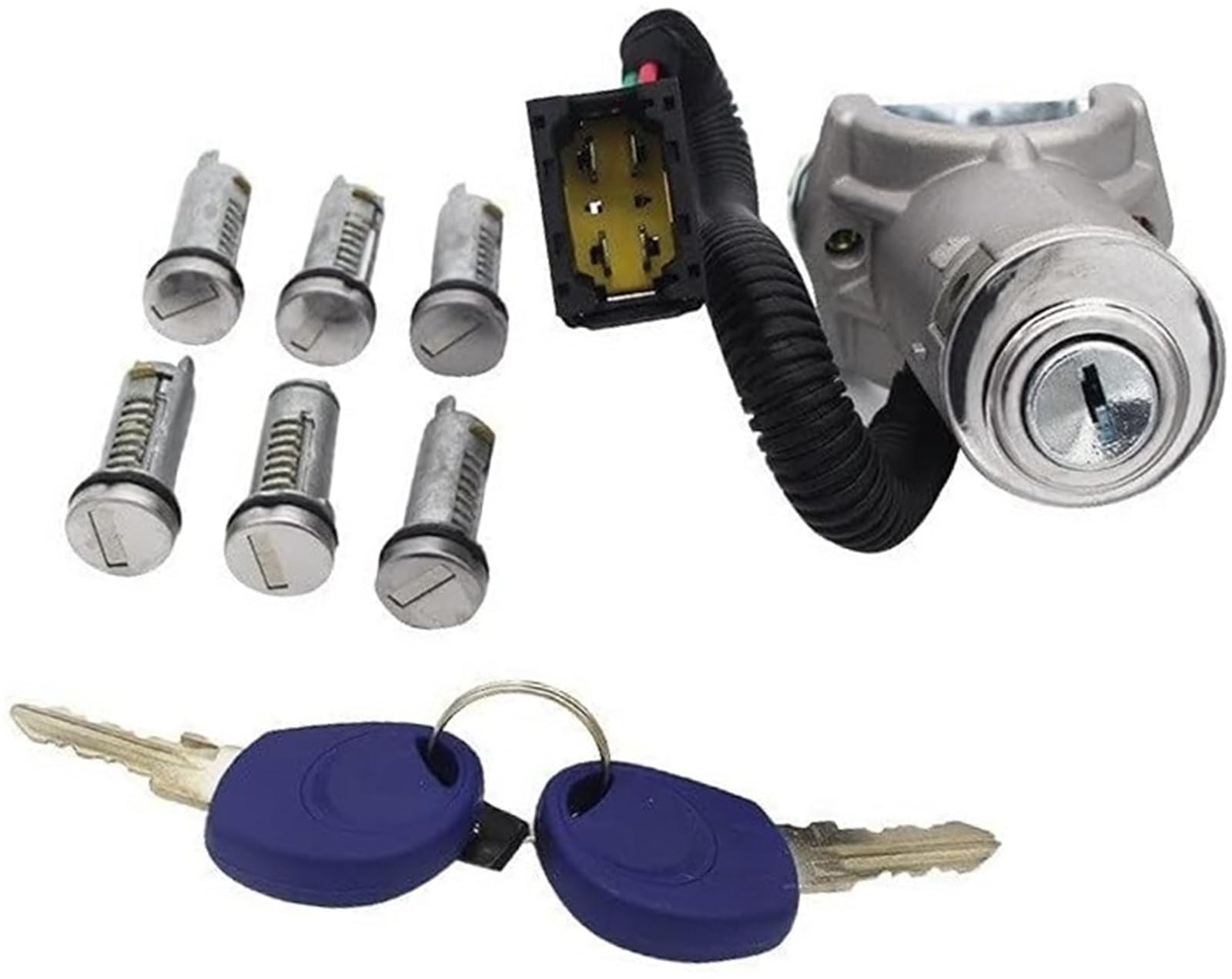 Szwaldaper One Color Auto Door Lock Latch Ignition Switch Barrel Door Lock Set 7Pcs, For Iveco Daily 2006-2012
