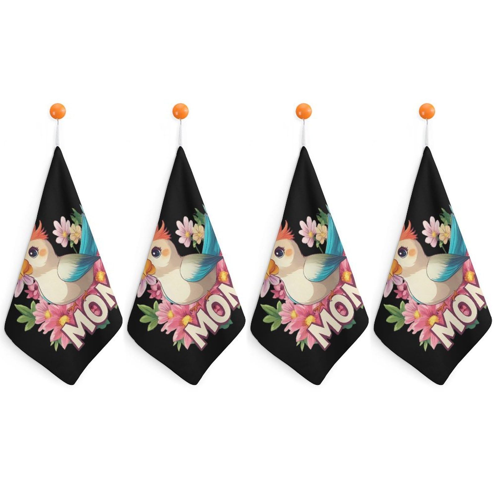 CGSBNGHA Cockatiel-Mom-Bird Parrot Hand Towel Hanging Face Towels Cleaning Cloths Handkerchief for Bathroom Kitchen