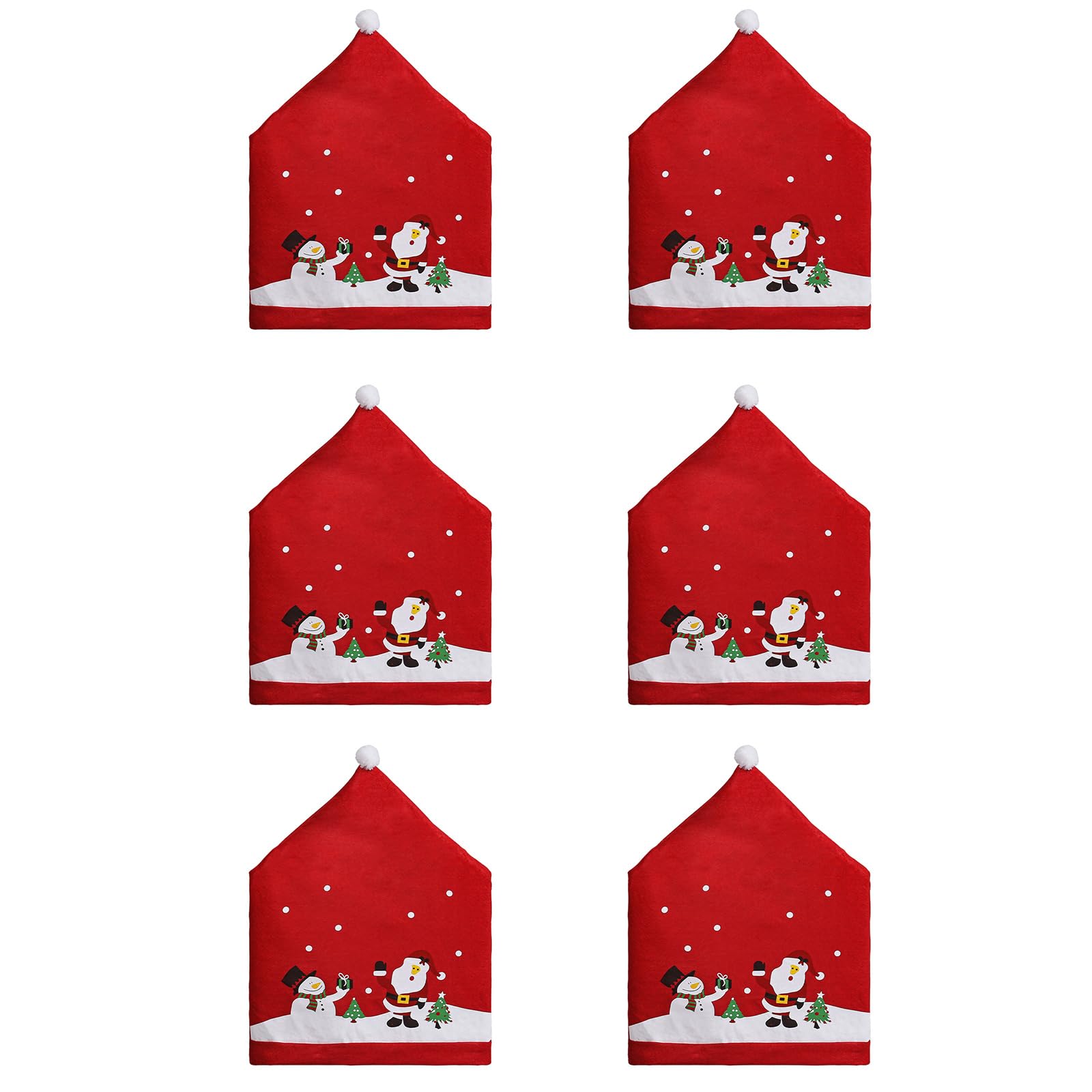 Buxuaaaa Christmas Santa Soft Chair Cover Universals Size Machine Washable for Home Christmas Party Decoration Chair Slipcover