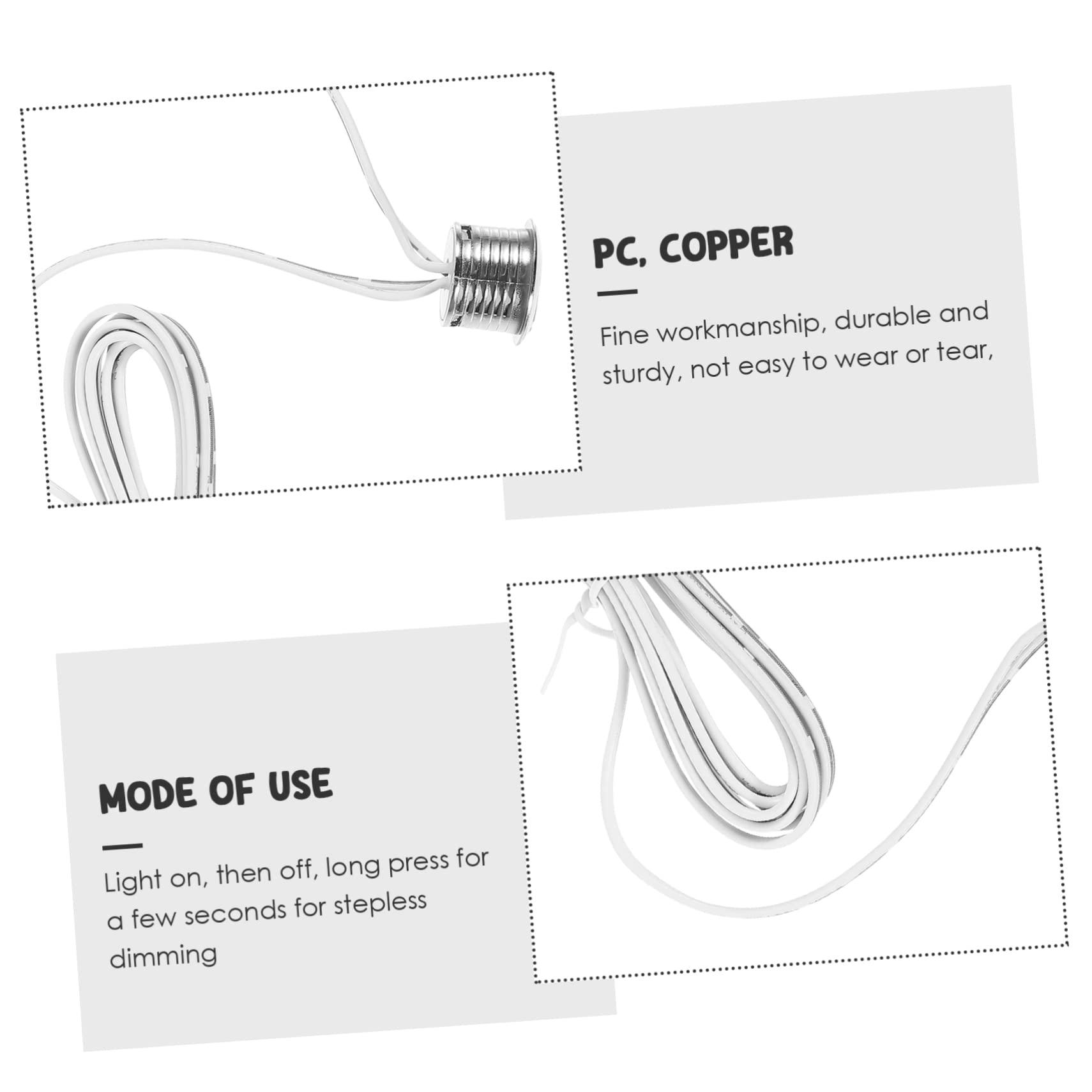 VILLCASE 5 Piezas Regulador De Intensidad Táctil Sensor De Toque Interruptor De Control Para Tira De Luz Módulo De Control De La Lámpara Táctil Controlador De Tira De Luz Led Cobre