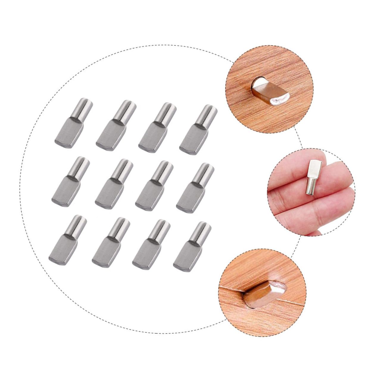 jojofuny 150Pcs Shelf Pegs Support Pins for Cabinets Durable Shelf Bracket Fixing Pegs Smooth Surface for Furniture Wardrobes Closets Bookcases and More