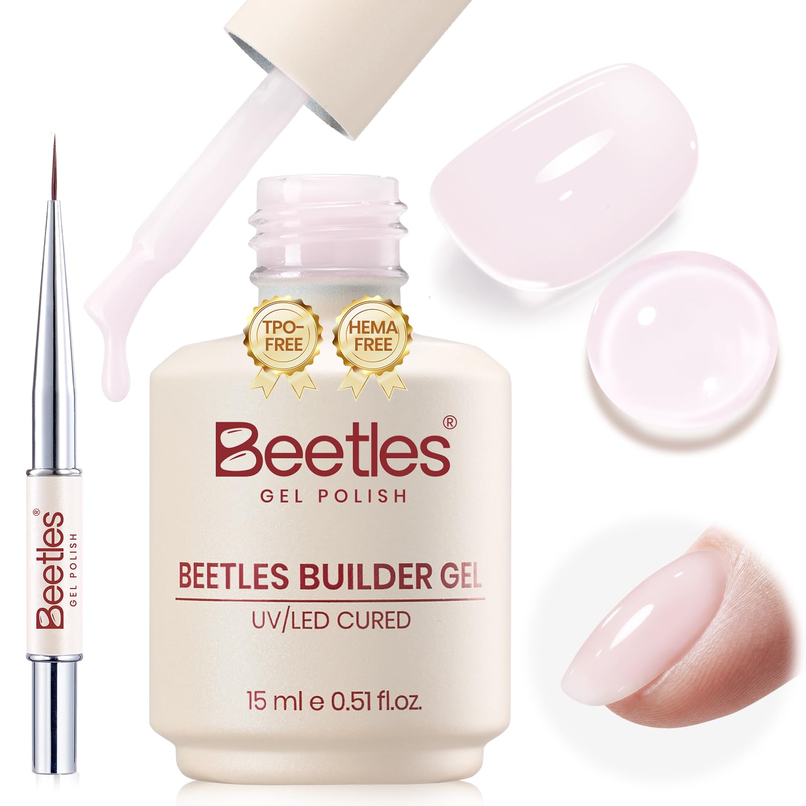 Beetles Builder Gel - Natural Nude Nails -26