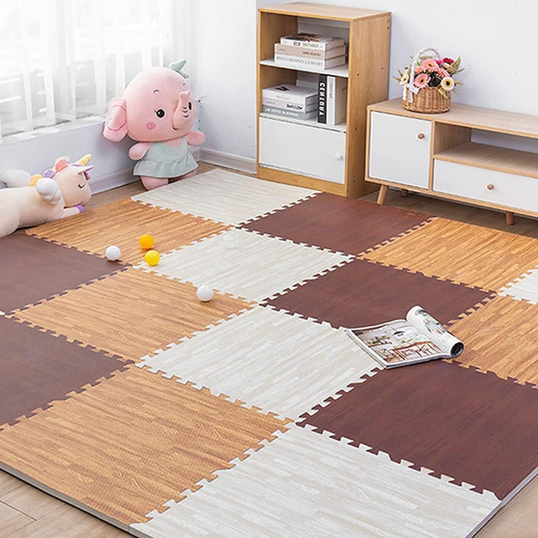 ジョイントマット 厚み1 0cm 木目調 子供 パズルマット 30cm 赤ちゃん おしゃれ サイドパーツ付 厚手 汚れ防止 人気 衝撃吸収 洗える プレイマット 滑り止め 子供部屋 36枚 ダーク木目調 ライト木目調 ホワイト木目調