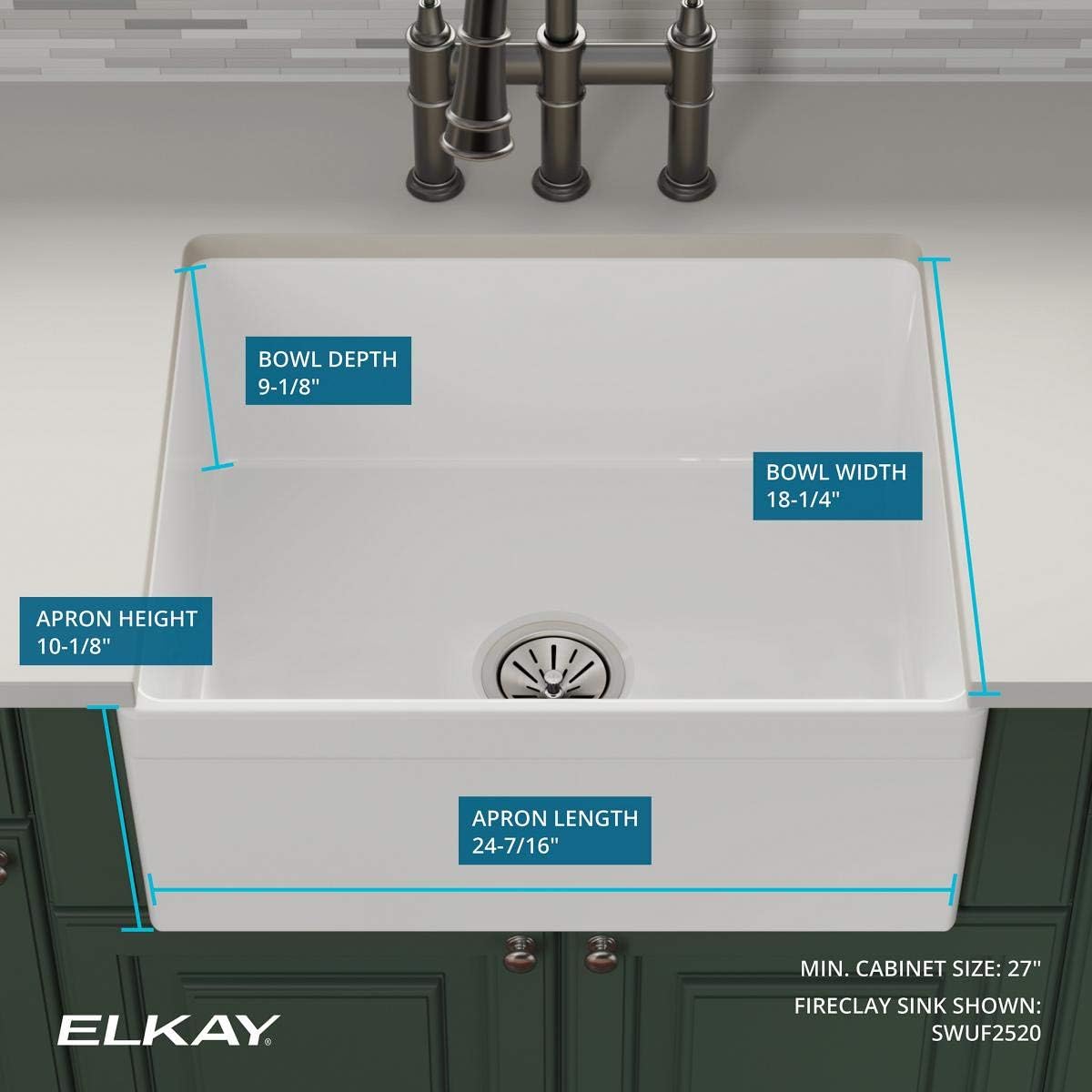 Hоlіdау Dеаlѕ 🛒 Elkay SWUF2520WHC Fireclay Single Bowl Farmhouse Sink Kit, 24-7/16, White Buу 1 gеt 1 Elkay SWUF2520WHC Fireclay Single Bowl Farmhouse Sink Kit, 24-7/16, White