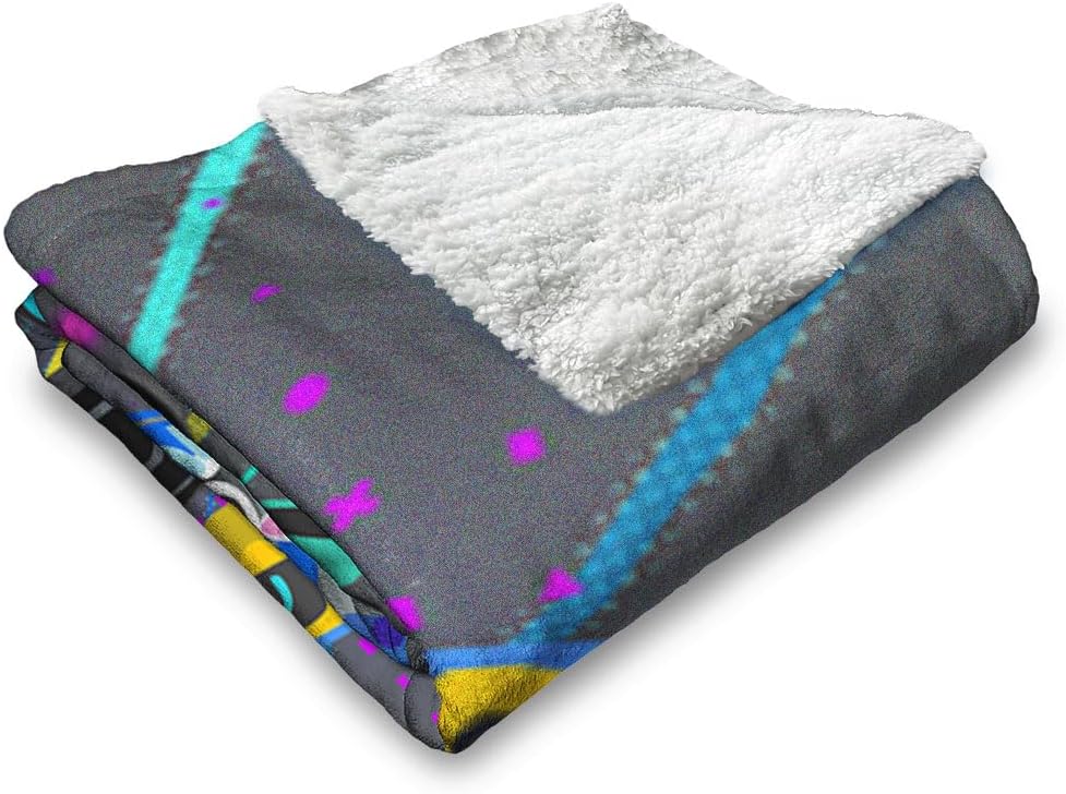 PlayStation Astro Bot Power Up Silk Touch Sherpa Throw Blanket, Cozy Gaming Decor for Boys Girls, Official Licensed Design, Soft Bedding for Couch Bed, 50x60 Inch