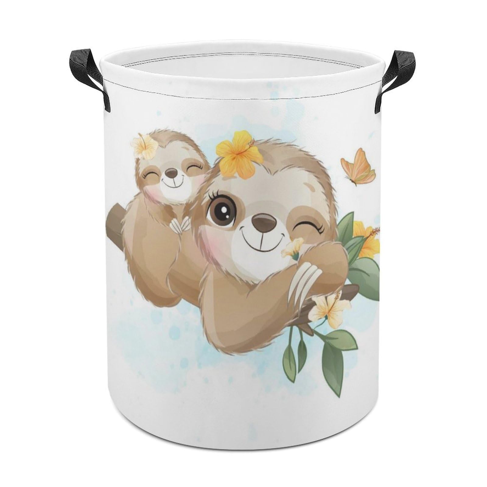 MHYRAC Laundry Hamper, Adorable Little Sloth Laundry Basket, Washing Basket with Handle