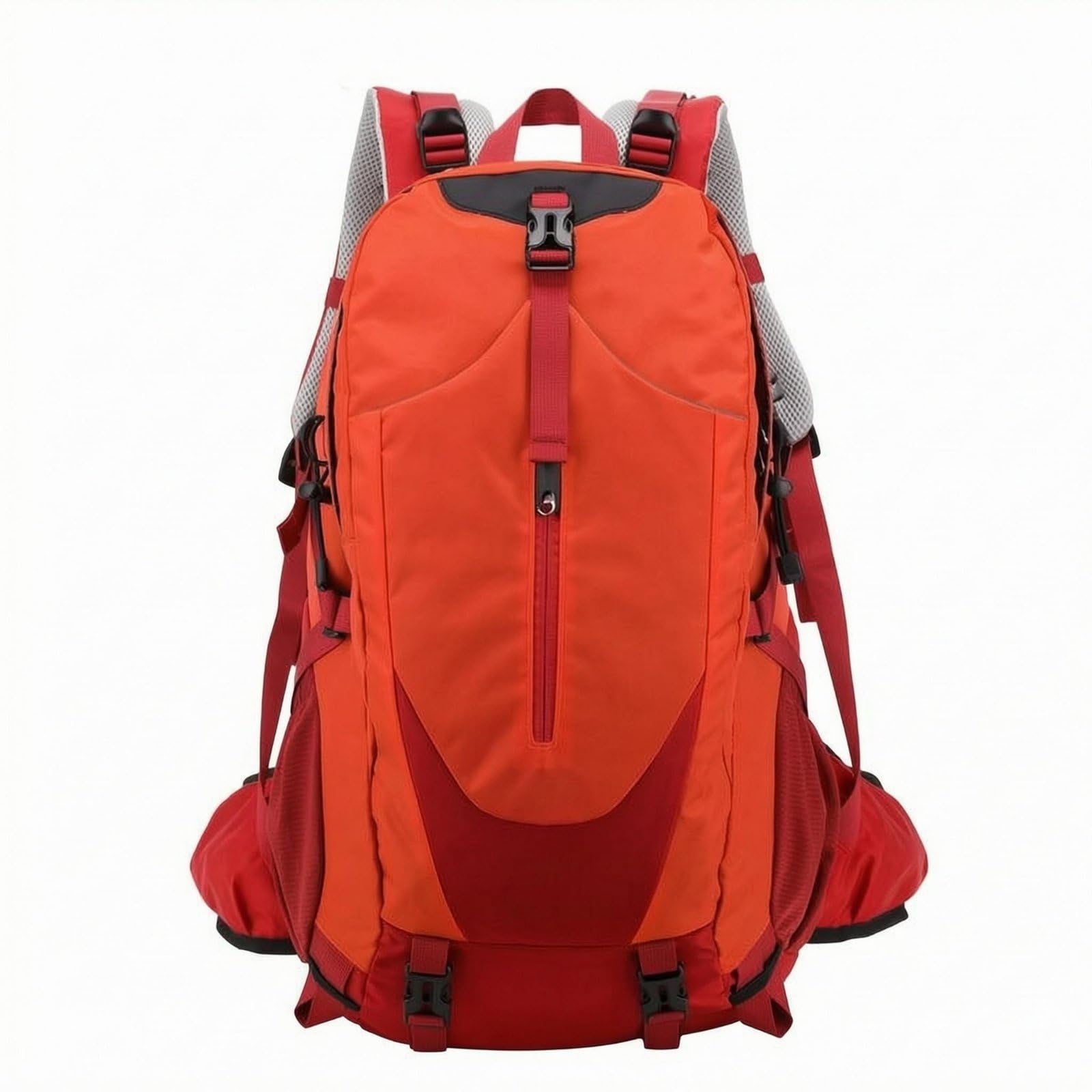 MYADDICTION 36-55L Large-Capacity Backpack Padded Shoulder Straps Trekking Backpack Structured Camping Rucksack Long-Lasting, Red-image-30