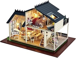 Toyvian 1Pc DIY Casa De Bonecas Brinquedos Em Miniatura Brinquedo Para Crianças Em Miniatura DIY Casa De Brinquedo De Madeira Casa Em Miniatura Mini Casa DIY Em Miniatura DIY Apartamento