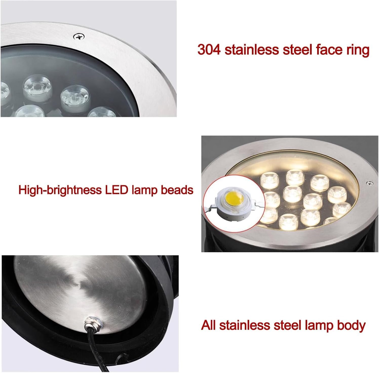 LED Underwater Pond Light - Fountain Lights, Recessed Landscape, Buriable Spotlights