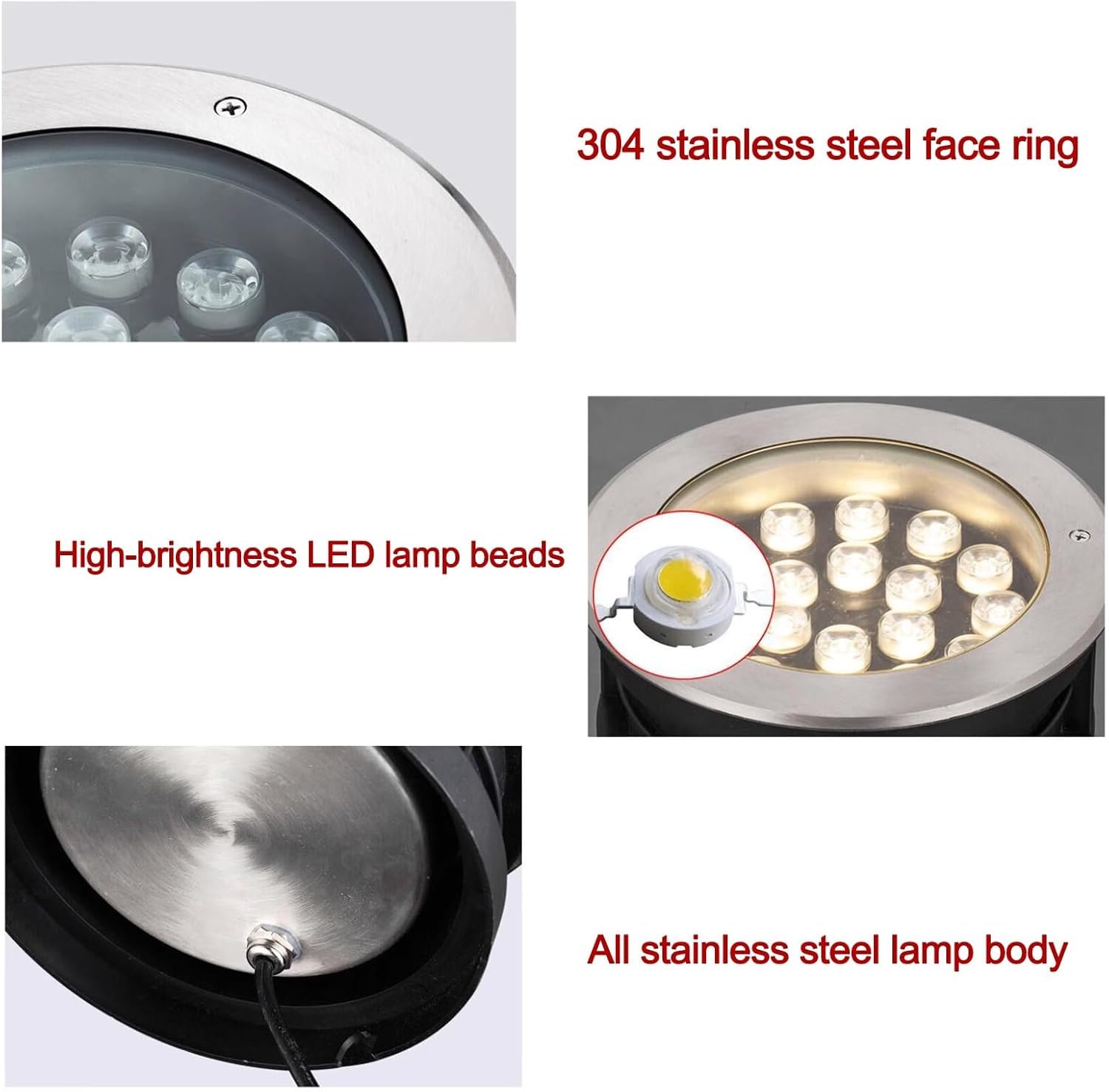 Luz subacuática Sumergible Focos enterrables Impermeables, Luces de Paisaje subacuáticas empotradas, se Pueden Usar bajo el Agua Durante Mucho Tiempo(Green,18W)
