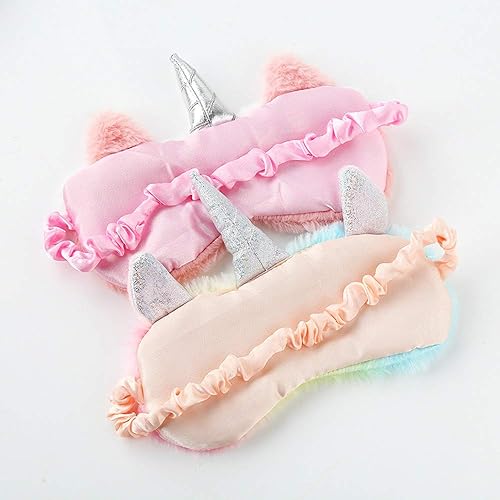 Miniatura 9 de 2 máscaras de peluche suave de unicornio para dormir, antifaz para dormir, lindo animal antifaz para dormir, cubierta de ojos con tapones para los
