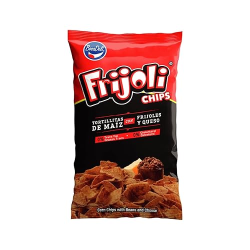 Bocadeli Frijoli Chips, 5.29 onzas, chips de maíz con sabor a frijoles, aperitivos salvadoreños (paquete de 1)