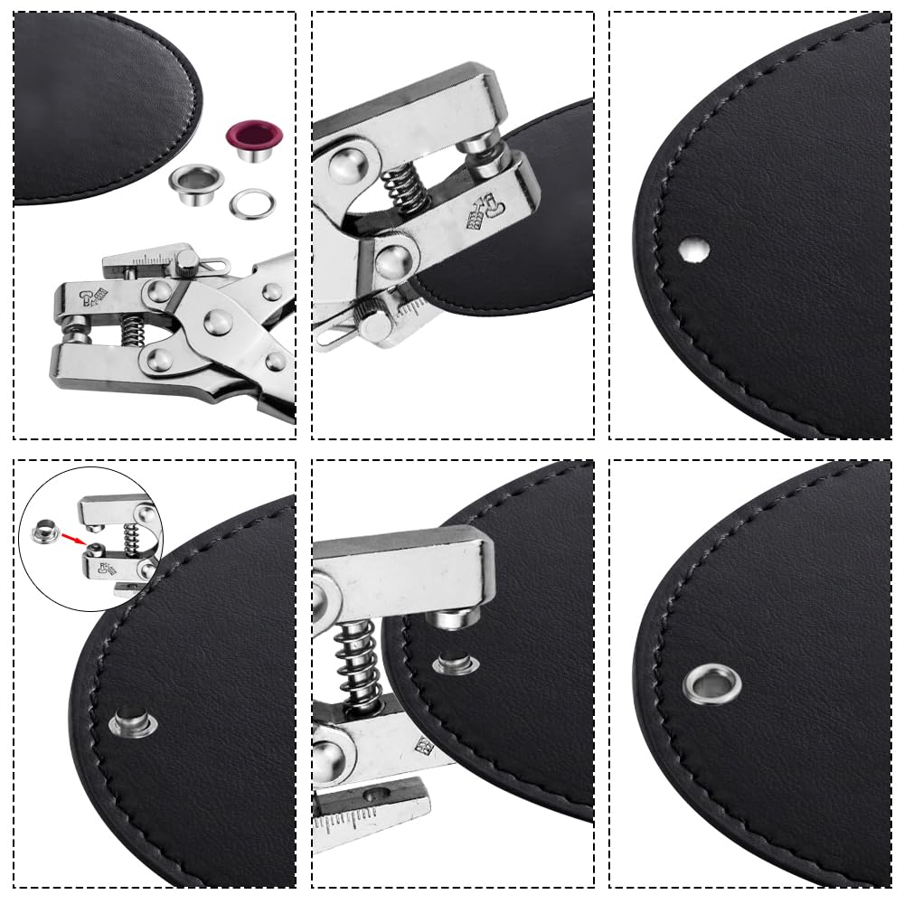 BGTXINGI 300 Sets 10 Colors 1/5 inch Multi-Color Metal Eyelets Grommets Kit with 1Pcs Hole Punch Pliers with 100Pcs Gold Grommets and 300pcs Gasket for Leather Canvas Shoes Belts Bags Crafts - Image 3