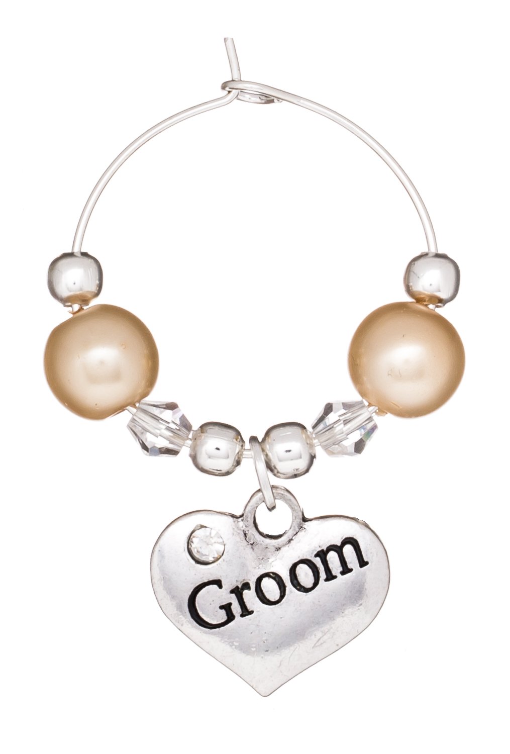 Libby's Market Place Multi Groom Wedding Wine Glass Charm On A Gift Card
