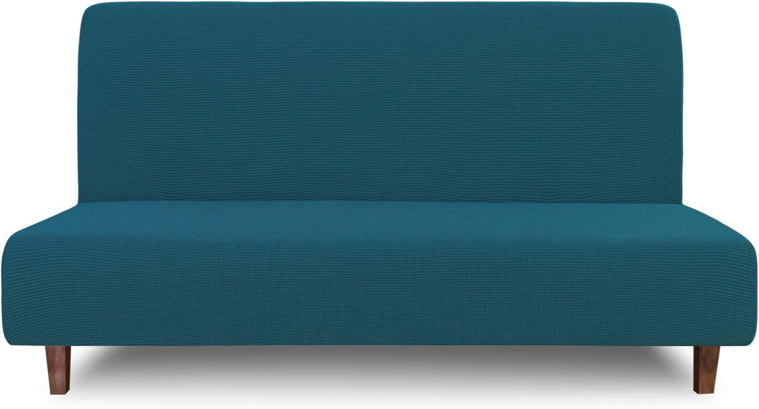 Easy-Going 100% Waterproof Futon Cover, Dual Waterproof Couch Cover for Futon, Stretch Jacquard Sofa Cover, Leakproof Furniture Protector for Kids, Pets, Dog and Cat (Medium, Peacock Blue)