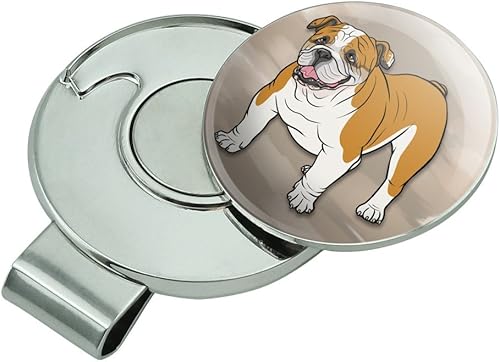 Miniatura 2 de graphics and more Bulldog Inglés Perro de mascota Gorra de golf clip con marcador de bola magnético
