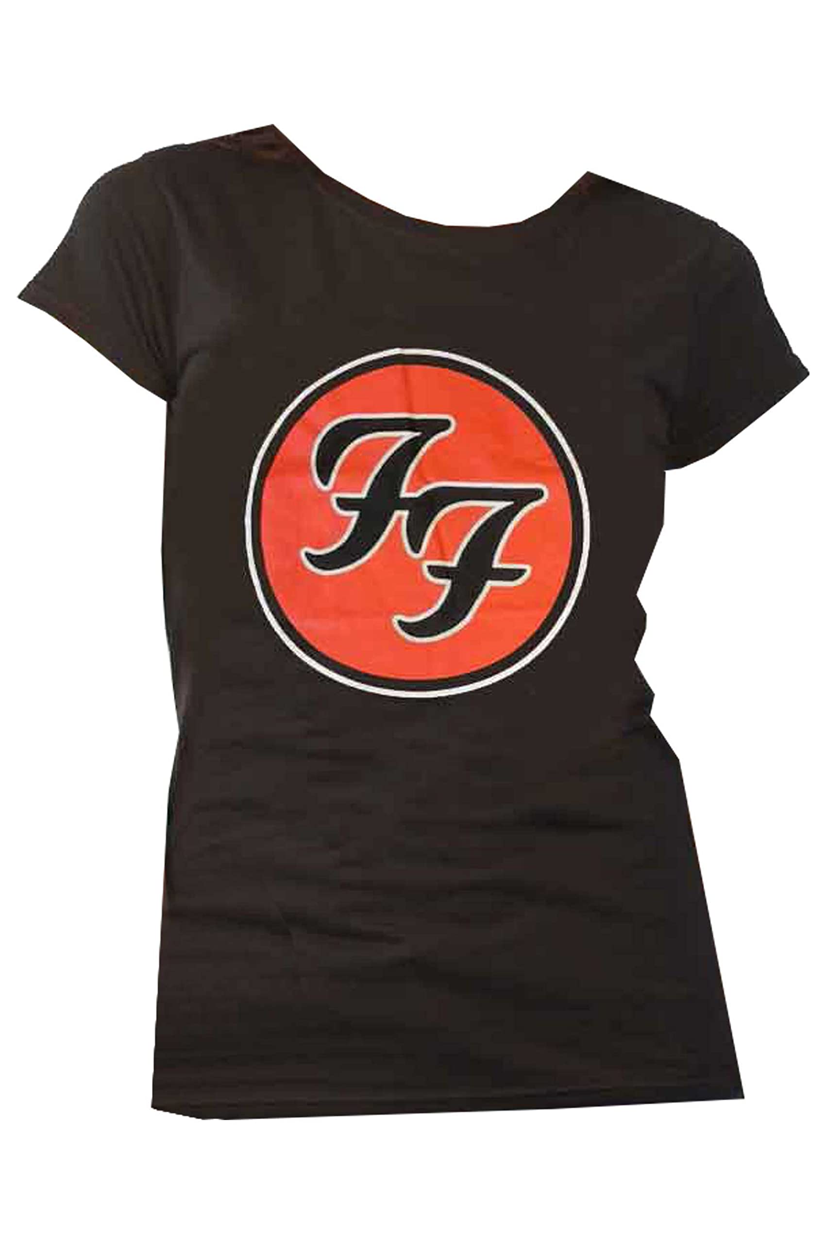 Foo Fighters Damen Ff Band Logo Official Womens Skinny Fit Black T-Shirt