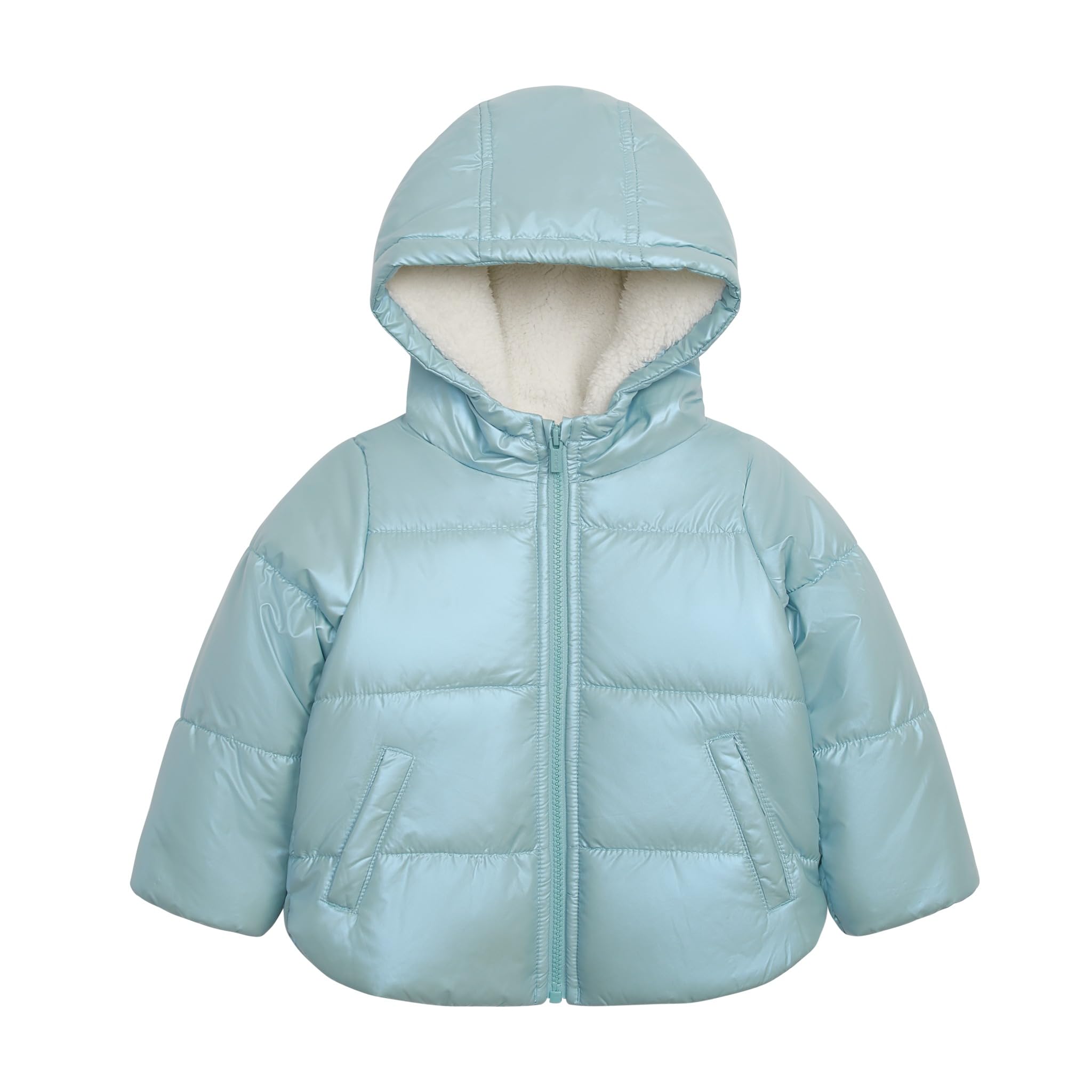 Carter's Girls' Winter Coat Puffer Jacket with Sherpa Lined Hood