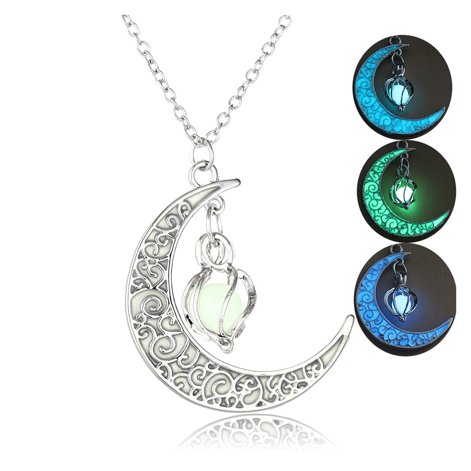 Ciondolo Luna In Argento 925 Placcato Con Quarzo Giallo – Fatto A Mano – Regalo