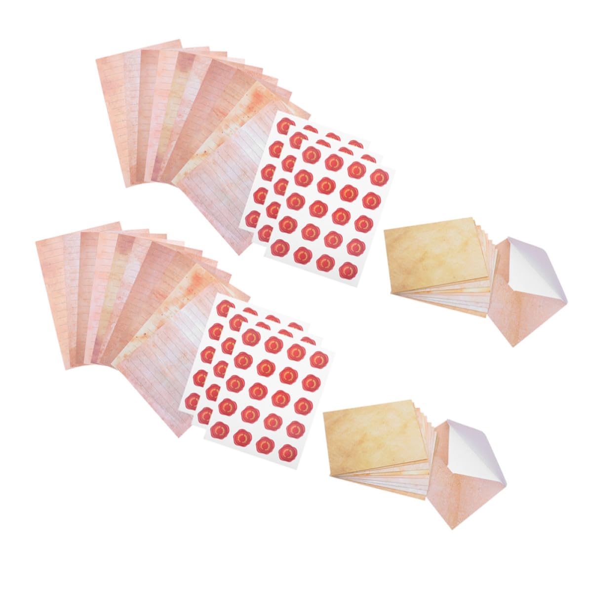 100 Sätze Briefpapier mit Umschlägen im Vintage Stil Retroinspiriertes Schreibwarenset mit Sticker Optimiertes Schreiblayout und Federfreies Schreiben für Handschriftliche