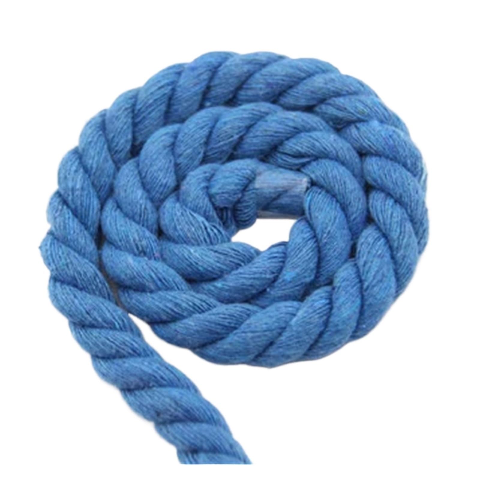 Cordón de Algodón Trenzado Cordones retorcidos de algodón, 10 Metros, 3 Partes, 10mm, Cuerda Decorativa for Manualidades DIY, cordón for Bolso, cinturón con(Blue)